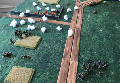 Tir de la batterie de mortiers sur les positions allemandes